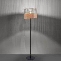 JUST LIGHT. GmbH Reed floor lamp made of wood and metal