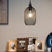 Lucide Mesh pendant light, 1-bulb, black, 15 cm