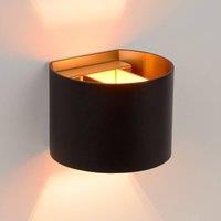 Lucide LED wall light Xio, width 13 cm, black