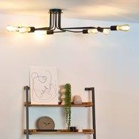 Lucide 8-bulb ceiling light Lester, black