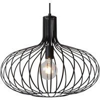 Lucide Manuela cage pendant light in black, 50 cm