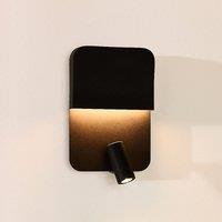 Lucide Boxer LED wall light with spot, black