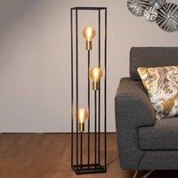 Lucide Ruben floor lamp, black, 3-bulb
