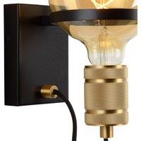 Lucide Ottelien wall light, black/gold