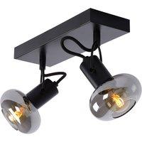 Lucide Madee downlight, black/smoke, 2-bulb