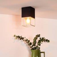 Lucide Rixt ceiling light, black, angular, one-bulb