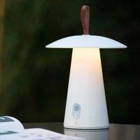 Lucide La Donna LED rechargeable table lamp, white, aluminium, dimmable