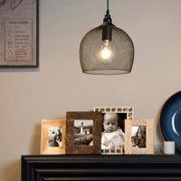 Lucide Mesh pendant light, 1-bulb, black, 22 cm