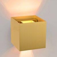 Lucide LED wall light Xio, angular, gold