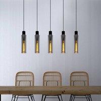 Lucide Orlando pendant light, smoke grey, 5-bulb