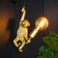Lucide Extravaganza Chimp wall light, gold matt/black