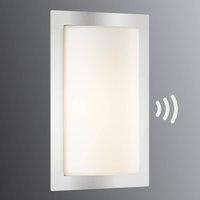LCD Luis outdoor wall light, stainless steel, motion detector