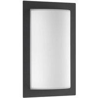 LCD Luis outdoor wall light, graphite, E27, glass, stainless steel, aluminium