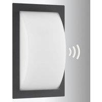 LCD Outdoor wall lamp Ivett E27 graphite with motion detector