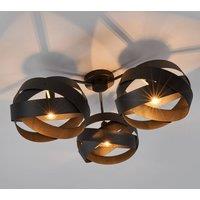 Euluna Ceiling light Tornado black 3-bulb