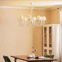 Domiluce Bona - white chandelier with fabric lampshades