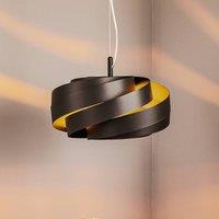 Domiluce Vento pendant light, black, 40 cm, metal, E27