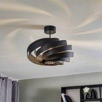 Domiluce Vento ceiling light, black, 50 cm, metal, E27