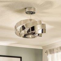 Euluna Vento ceiling light, chrome nickel-coloured, 40 cm, metal