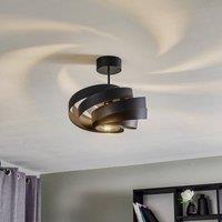 Domiluce Vento ceiling light, black, 40 cm, metal, E27