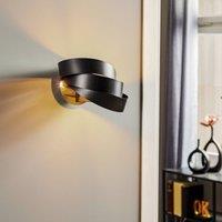 Domiluce Vento wall light, black, E14, metal, 14 cm high