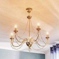 Domiluce Retro chandelier, five-light, 75 cm, gold
