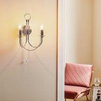 Domiluce Retro wall light, 2-bulb, chrome
