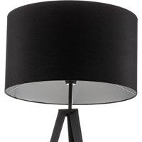 Euluna Tago floor lamp, tripod, lampshade black/silver