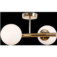 Domiluce Linea ceiling lamp, gold, 2-bulb