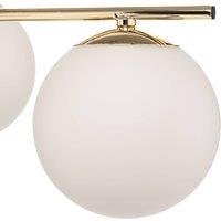 Domiluce Aurora ceiling light, gold, 50 cm, 4-bulb, glass, E14