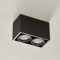Arcchio Cirdan LED ceiling lamp, 2-bulb, black