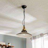 Luminex Iron pendant light, black/white/antique brass