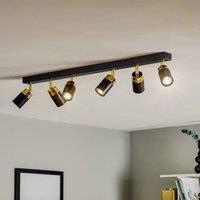 Luminex Reno downlight, 6-bulb, black/gold