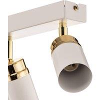 Luminex Ceiling spotlight Rondo white/gold, 6-bulb