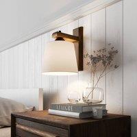 Lamkur Sweden wall light with wooden frame, walnut oak