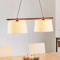 Lamkur Sweden pendant light, 2-bulb, rustic oak