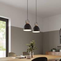 Lamkur Bergen pendant light, 2-bulb, graphite