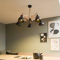 Lamkur Skansen ceiling lamp, 5-bulb, adjustable, black