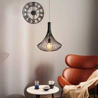 Lamkur Cage pendant light in black with cage shade