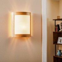 Lamkur Zanna wall light made of wood, height 34 cm, light oak