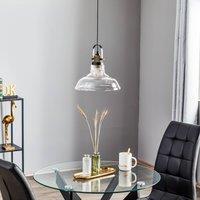 Lamkur Teo hanging light with glass shade, patinated