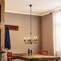 Lamkur Ayleen chandelier in steel, 5-bulb, black