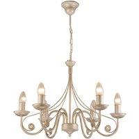Lamkur Ayleen chandelier, 6-bulb, 1 level, white