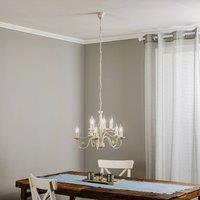 Lamkur Ayleen chandelier in steel, 10-bulb, white