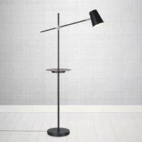 Marksljd Linear floor lamp with USB charging station, black