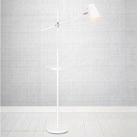 Marksljd Linear floor lamp with USB charging station, white