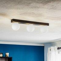 Marksljd Bathroom ceiling light Mini, 3-bulb, black, glass/metal