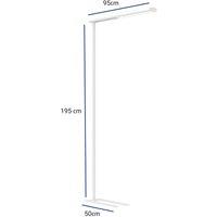 MAULjet LED office floor lamp, white, dimmable, 195 cm