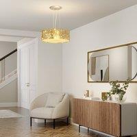 Quitani Aura pendant light, gold, 50 cm, 4-bulb