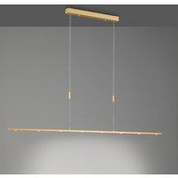 Quitani LED hanging light Tolu, length 179 cm, brass